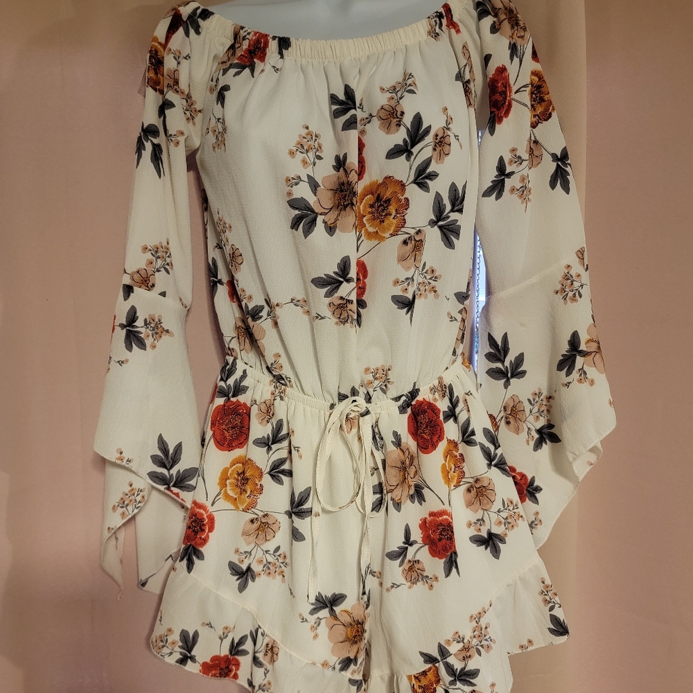 White floral jumpsuit